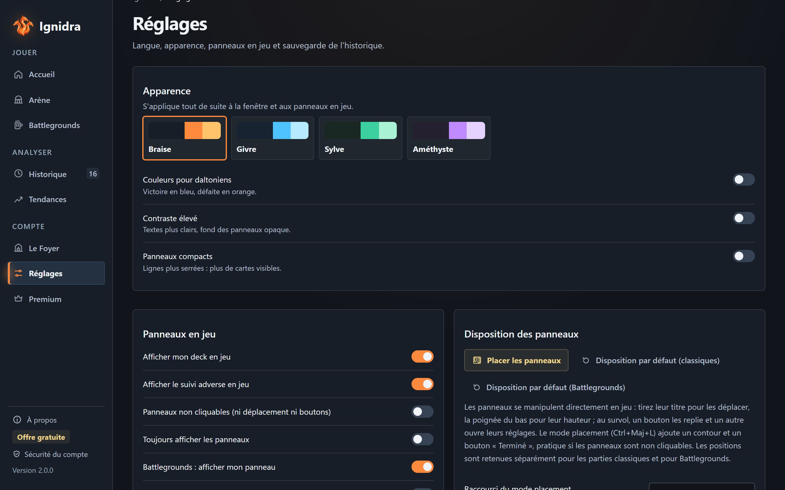 Thèmes, accessibilité et langues